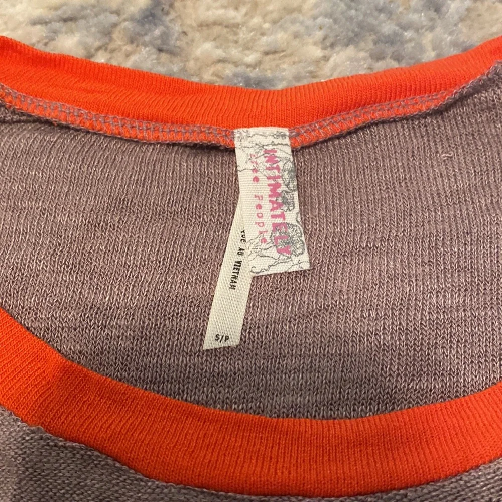 Brown and orange trim intimately Free People top size small - Picture 2 of 5